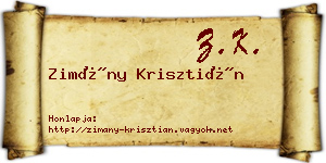Zimány Krisztián névjegykártya