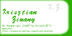 krisztian zimany business card